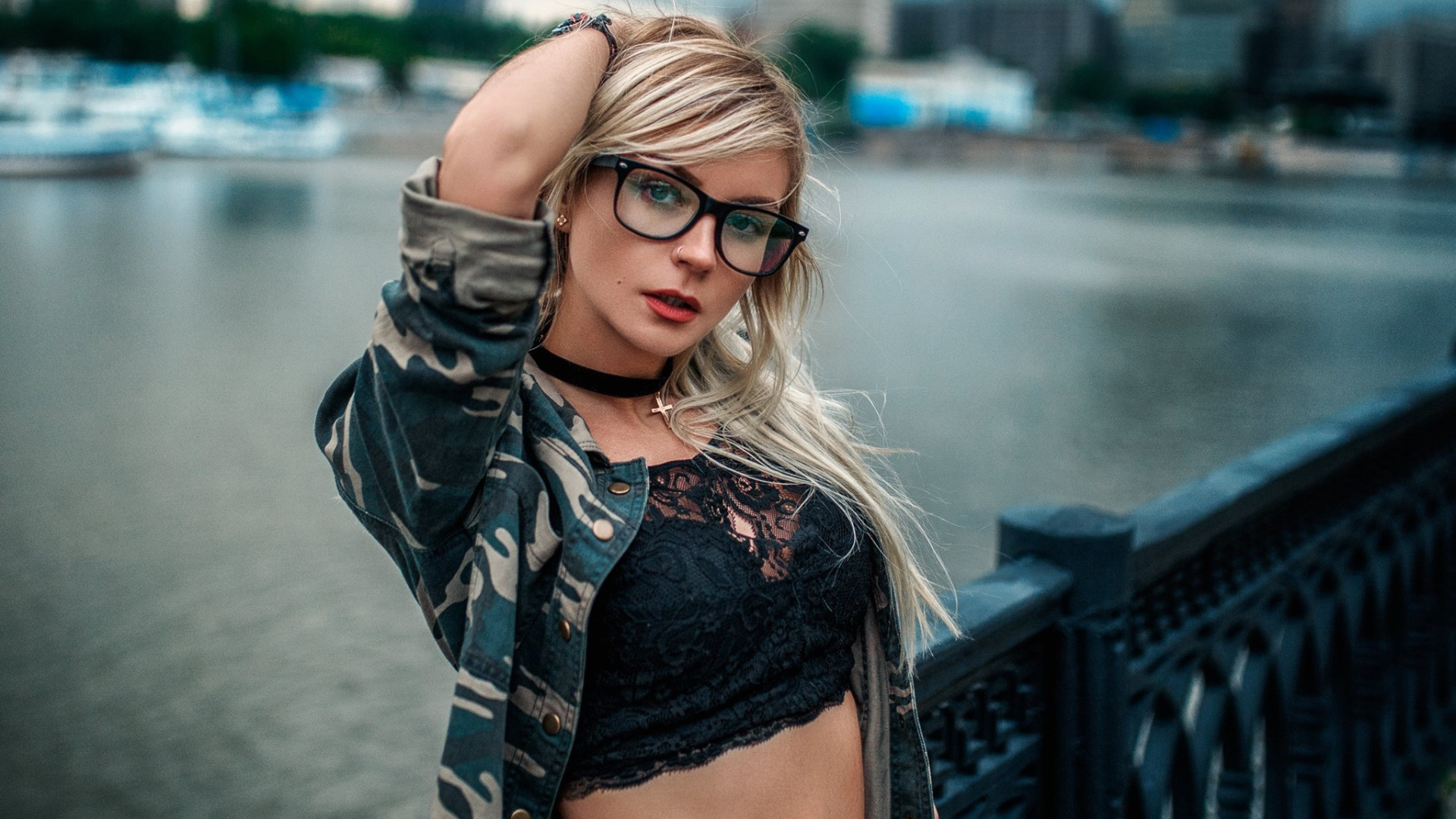 Blonde with glasses