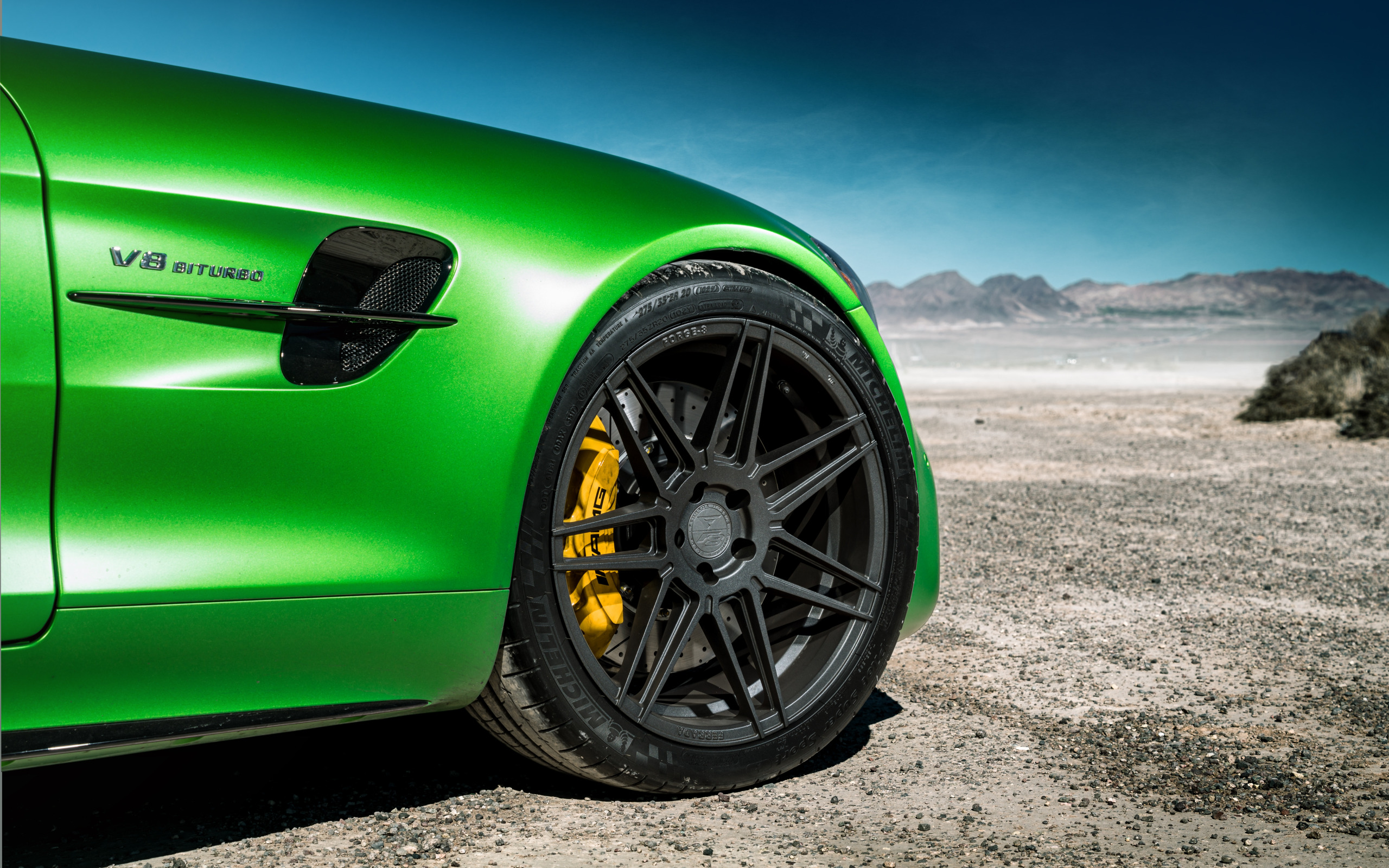 Download wallpaper green, style, wheel, disk, Mercedes GTR, section mercede...