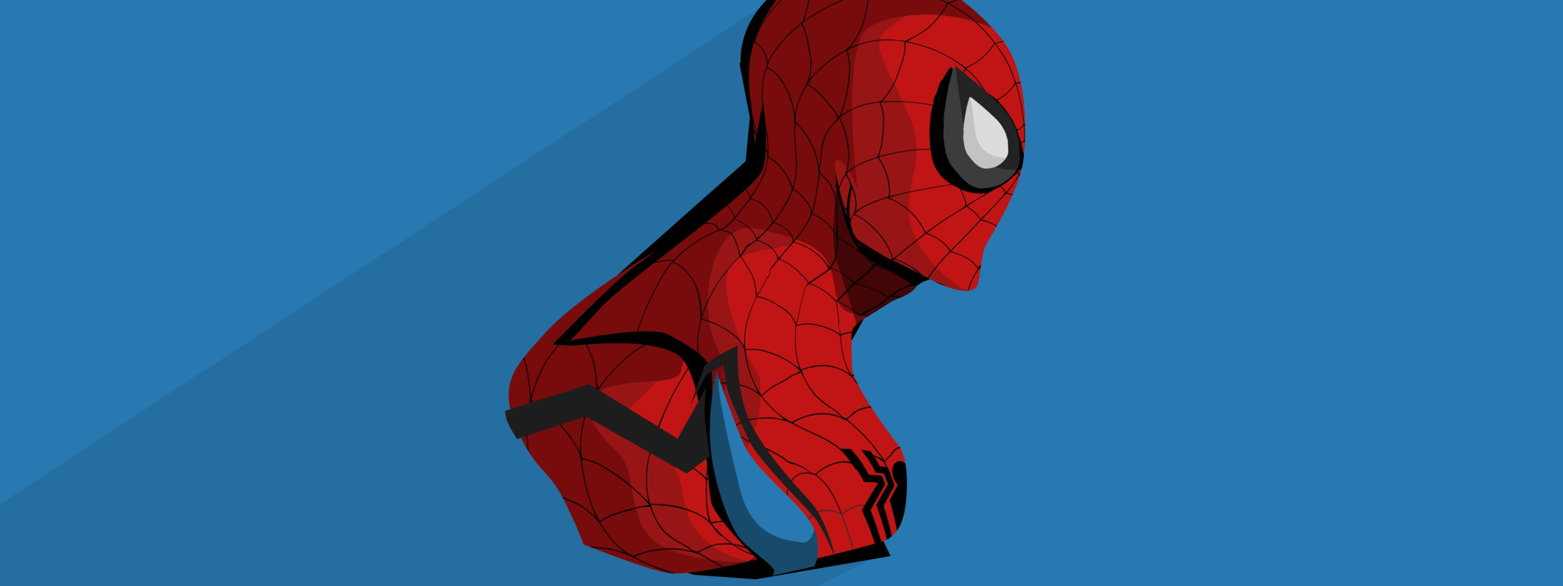 Download wallpaper blue, red, background, art, costume, comic, MARVEL, Spider  Man, Spider-Man, section minimalism in resolution 3200x1200