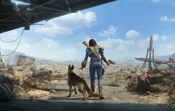 Picture Girls, Dogs, Road, Fallout 4, Nora