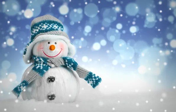 Picture winter, snow, New Year, Christmas, snowman, Christmas, winter, snow, Merry Christmas, Xmas, snowman, decoration