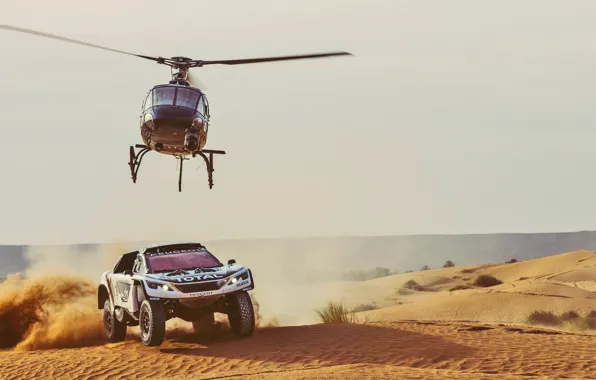 Picture Sand, Sport, Speed, Flight, Helicopter, Race, Peugeot, Lights, Red Bull, Rally, Rally, Sport, The front, …