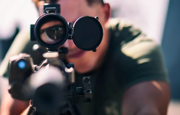 Picture Sniper, Eyeballs Click, M-110 Semi-Automatic Sniper System rifle