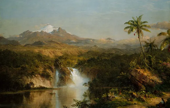 Picture landscape, mountain, picture, the volcano, Frederic Edwin Church, A View Of Cotopaxi