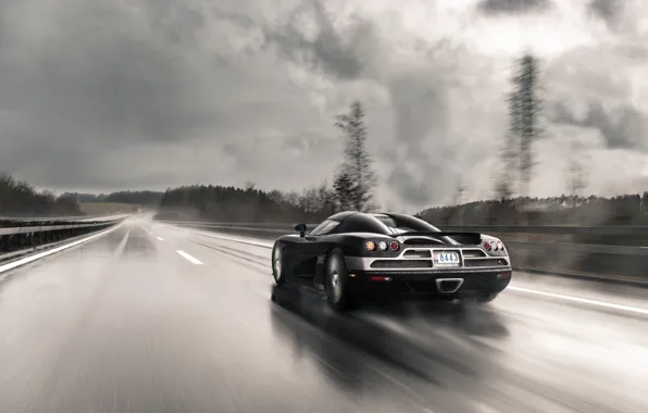Picture road, rain, speed, Koenigsegg, supercar, supercar, CCXR