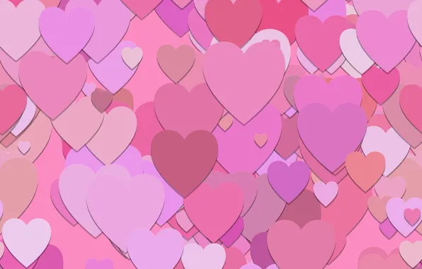 Picture Wallpaper, texture, hearts, pink, background, pattern, hearts