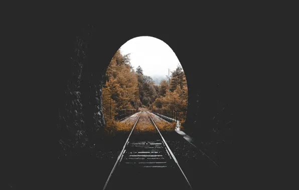 Picture autumn, tunnel, railway