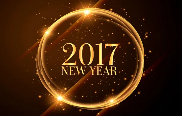 Picture New Year, golden, new year, happy, decoration, 2017, holiday celebration