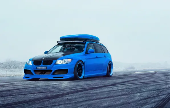 Picture BMW, Car, Blue, Sport, Touring, E91
