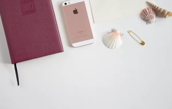 Picture apple, Notepad, phone, shell, iphone, diary, 2017