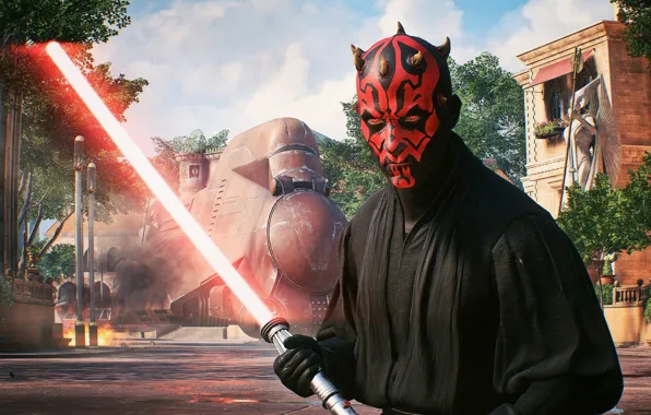 Picture Star Wars, red, Darth Maul, lightsaber, sith, 2017, Battlefront 2