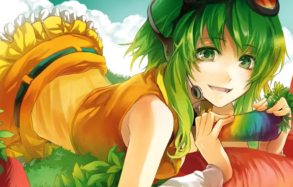 Picture girl, nature, music, anime, vocaloid, Vocaloid, Megpoid