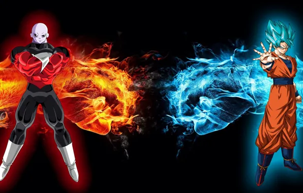 Wallpaper fire, red, flame, ice, game, alien, blue, anime