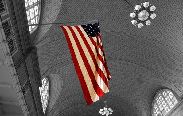 Picture flag, America, USA, the flagpole