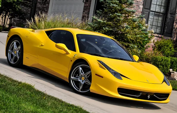 Picture Ferrari, 458, Yellow, Italia