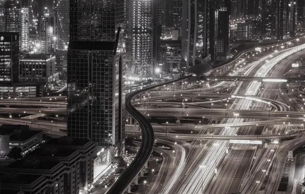 Picture light, night, the city, lights, Dubai, UAE