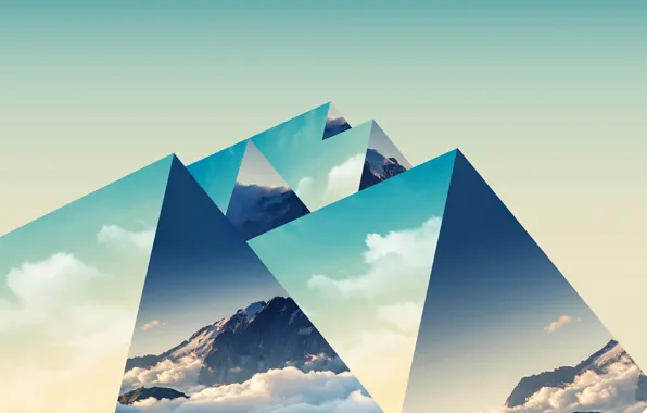 Picture mountains, background, triangles