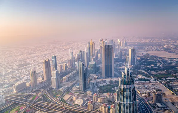 Picture sunset, building, panorama, Dubai, Dubai, skyscrapers, UAE, UAE
