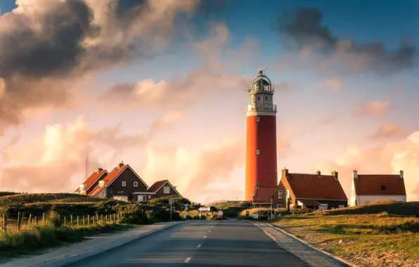 Picture road, lighthouse, home, Netherlands, Holland, lighthouse, Texel