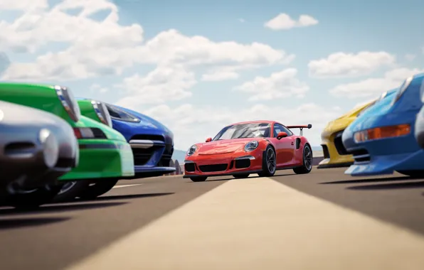Picture car, Porsche, game, sky, cloud, race, speed, Forza Horizon, kumo, Forza Horizon 3