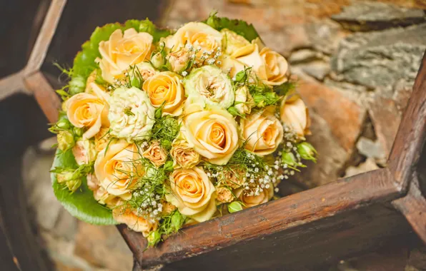 Picture roses, love, buds, flowers, romantic, roses, wedding bouquet
