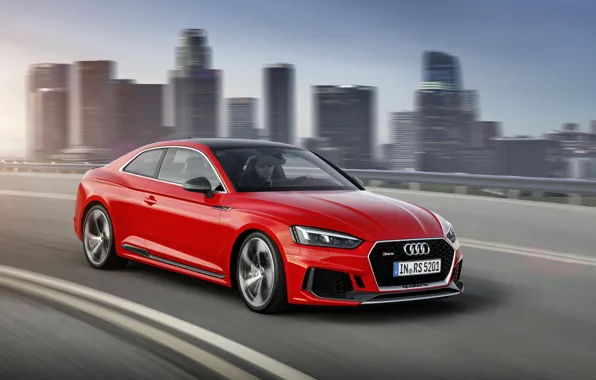 Picture Audi, City, German, Red, Race, Speed, RS5, 2018, Drive, RS, A5