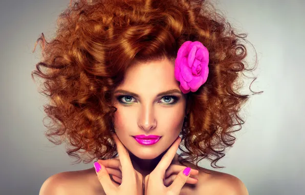 Picture Girl, Look, Flower, Makeup, Ginger, Curls