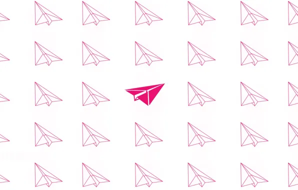Picture pink, minimalism, flies, minimalism, flying, pink, airplanes, airplanes, Paper airplanes, Paper airplanes