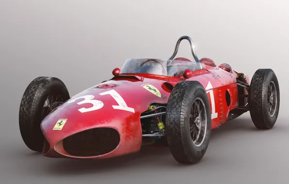 Picture red, car, Ferrari 156