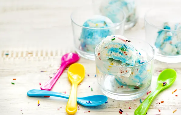 Wallpaper ice cream, dessert, blue, color, ice cream, bowl images for ...