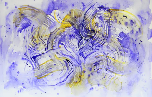 Picture yellow, Figure, Lena Horn, violet blue