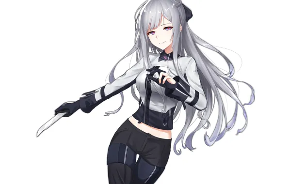 Picture girl, anime, white background, form, Girls Frontline