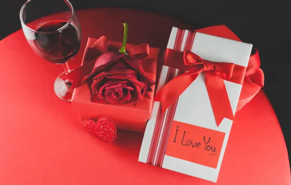 Picture wine, glass, tape, red, love, romantic, hearts, valentine's day, gift, roses, red roses