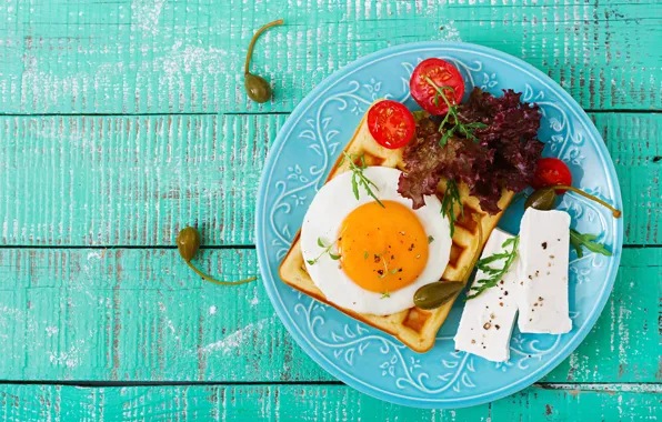 Picture Breakfast, cheese, plate, scrambled eggs, tomatoes, wood, eggs, breakfast, toast, toast