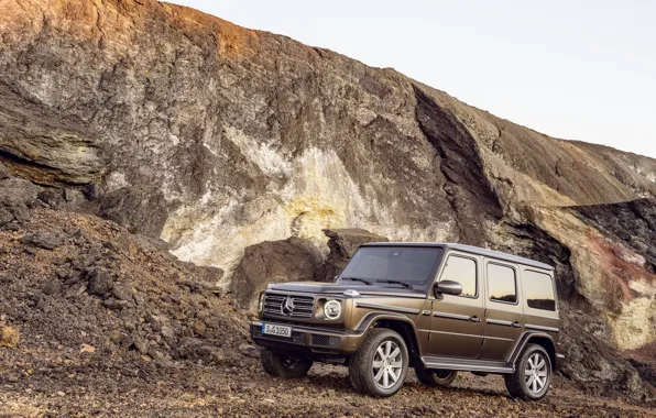 Picture Mercedes-Benz, brown, mining, 2018, G-Class, quarry