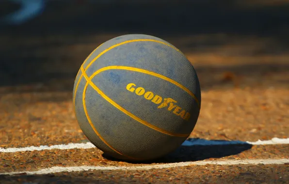 Picture asphalt, the ball, basketball