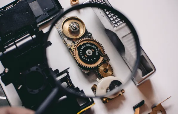 Picture Macro, The camera, Mechanism, Gear, Magnifying glass
