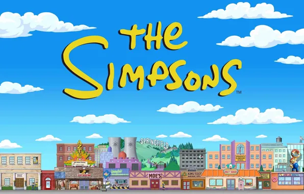 Wallpaper The simpsons, Figure, The city, Simpsons, Art, Cartoon, The  Simpsons, 20th Century Fox, Character, Springfield, The animated series,  Show, Springfield images for desktop, section фильмы - download