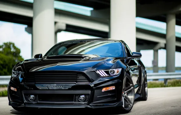 Picture Mustang, Ford, Black, 5.0, Vossen