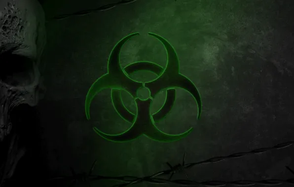 Picture Skull, Green, Virus, Green, Sake, Biohazard, Danger