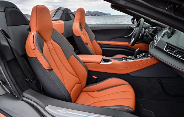 Picture interior, BMW, chairs, Roadster, salon, hybrid, 2018, i8, i8 Roadster
