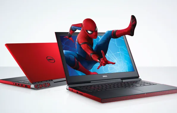 Picture laptop, promo, spider man, Dell, laptop, peter parker, tom holland, spider man: homecoming