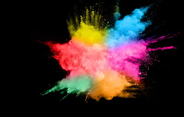 Picture squirt, background, paint, black, colors, colorful, abstract, splash
