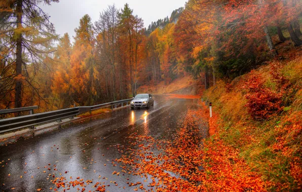 Picture auto, autumn, Italy, Alps