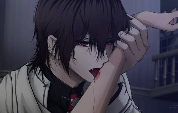 Picture look, blood, hand, vampire, guy, kaname kuran, vampire knight, wrist, Vampire knight