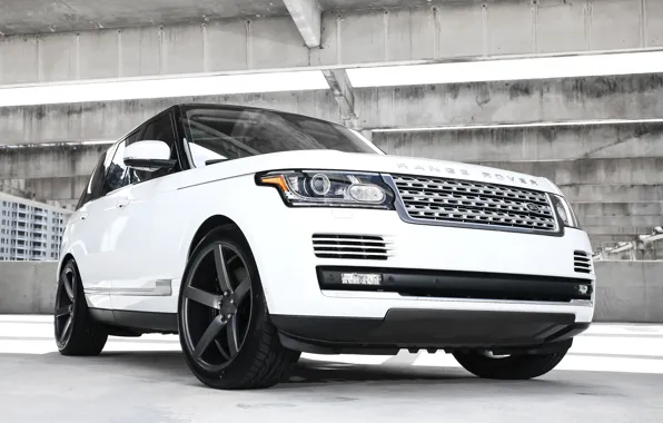 Picture wheels, Range Rover, black, with, Vossen, roof, gloss, lowered, HSE, wrapped