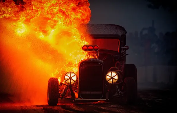 Picture fire, flame, Hot Rod
