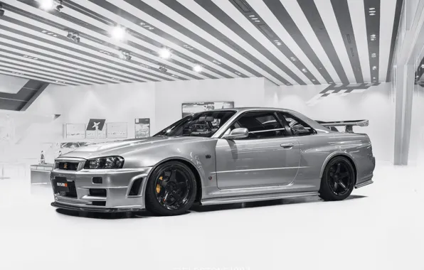 Picture GTR, Nissan, Classic, White, Skyline, R34, Silver