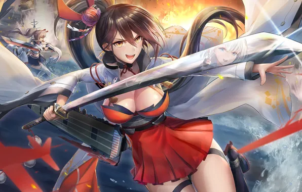 Picture Girl, Sword, Weapons, Azur Lane
