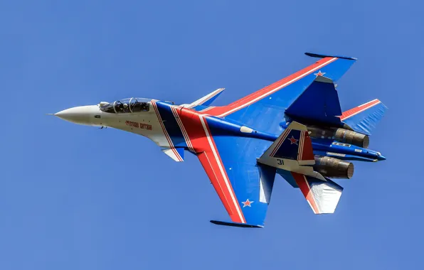 Picture fighter, flight, Su-30CM, "Russian Knights"